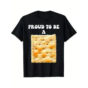 Humorous Proud to Be a Cracker T-Shirt Featuring Saltine Design Crafted from 100 Cotton in Classic Black