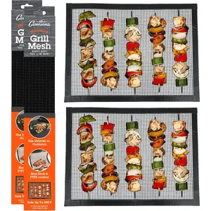 Camerons Grilling Mesh 2 Pack (13.25"x18") Heavy Duty 100% Non-Stick Reusable Cooking Mesh - Use in Outdoor Grill & Indoor Oven- Heat Safe up to 500°F