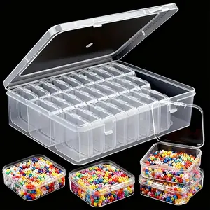31Pcs (30 small boxes + 1 large box) Crafts storage boxes and organizers, clear plastic stackable storage boxes - suitable for beads, jewelry and handicrafts, durable finishing solutions, perfect small gifts, jewelry boxes