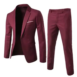 Suit Men's Two-piece Business Professional Dress Korean Slim Fit Best Man Groom Wedding Dress Blazer Menswear