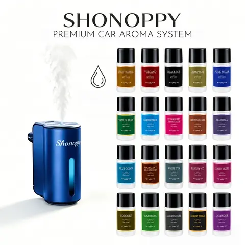Shonoppy Smart Car Air Freshener Diffuser - 20pcs Portable Waterless Essential Oil,Long Lasting Natural Perfume,Car Aromatherapy Diffuser, Gift Set
