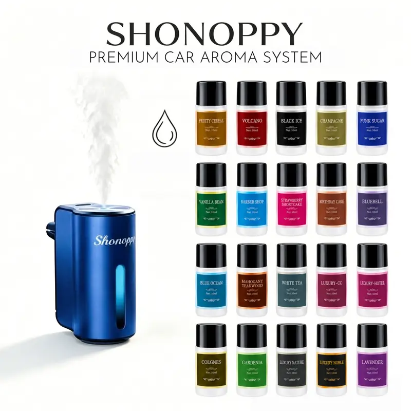 Shonoppy Smart Car Air Freshener Diffuser - 20pcs Portable Waterless Essential Oil,Long Lasting Natural Perfume,Car Aromatherapy Diffuser, Gift Set