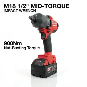 Milwaukee M18 900Nm Impact Wrench rapid charger 4-mode drive control