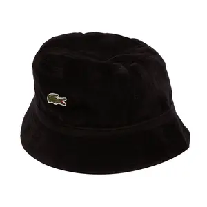 Supreme x Lacoste Velour Crusher Black Bucket Hat