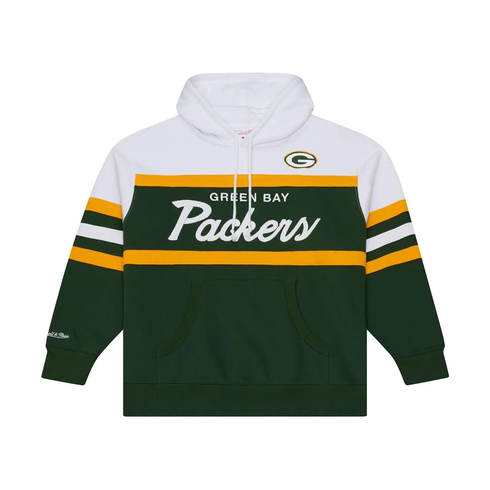 Green Bay Packers Green Head Coach Hoodie NFL Throwback Sweatshirt Fleece Vintage Fan Gear Mitchell & Ness