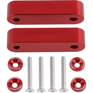 Anodized Red JDMSPEED Hood Spacer Hood Riser 3/4" Replacement For Honda Civic CRX Del Sol Acura Integra