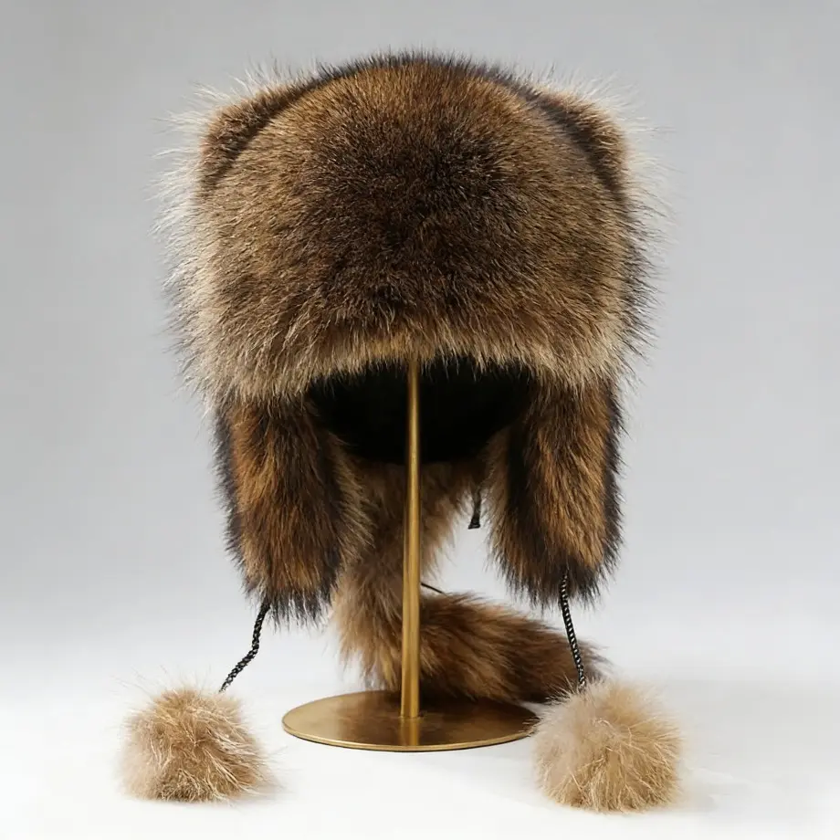 2026 Raccoon Tail Mood Hat | Retro Y2K Detachable Fluffy Earmuffs, Hypoallergenic Winter Accessory, Machine-Washable, Cozy Cottagecore Style for Outdoor & Casual Wear