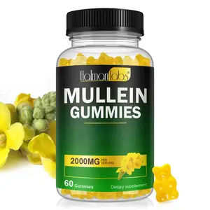Hatmanlabs Mullein Gummies 2000MG for Lung Support & Mucus Relief | Soothes Throat, Clears Chest Congestion for Smokers & Respiratory Health | with Vitamin C, Vegan, 60 Count Natural Dietary Supplement Edible Fitness Healthcare