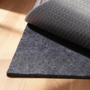 Non-Slip Rug Pad 6' x 9' - Felt & Rubber Underlay in Dark Gray,  & Grippy for Hardwood, Tile, Laminate Floors, Prevents Slipping & Bunching