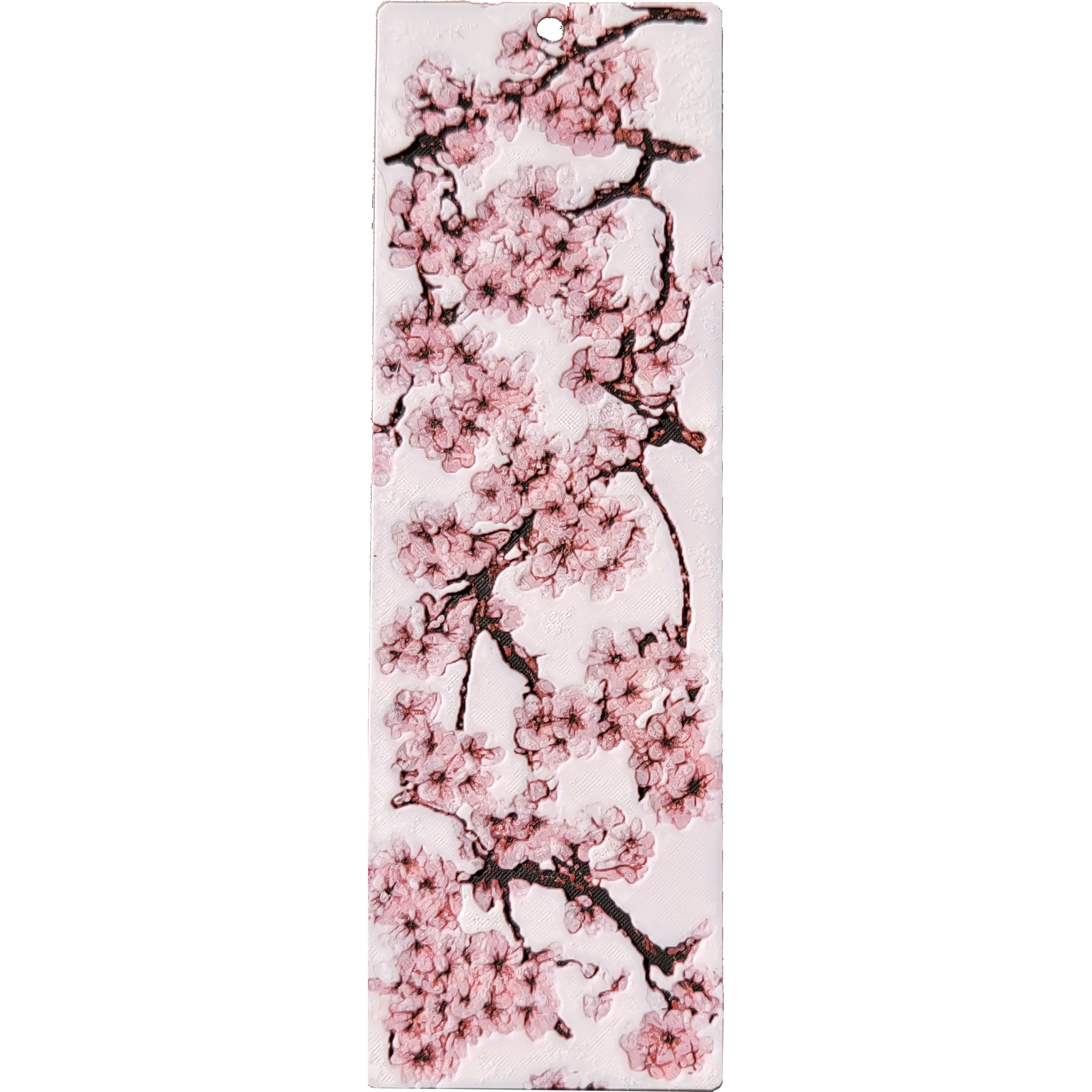 Cherry Blossom Bookmark 3D Printed 5.5in x 1.8in Delicate Floral Design for Readers Matte Black Back Starry Option Available