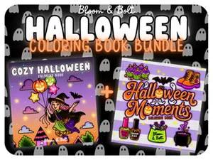 Bloom & Bolt Halloween Coloring Book Bundle: Cozy Halloween + Halloween Moments
