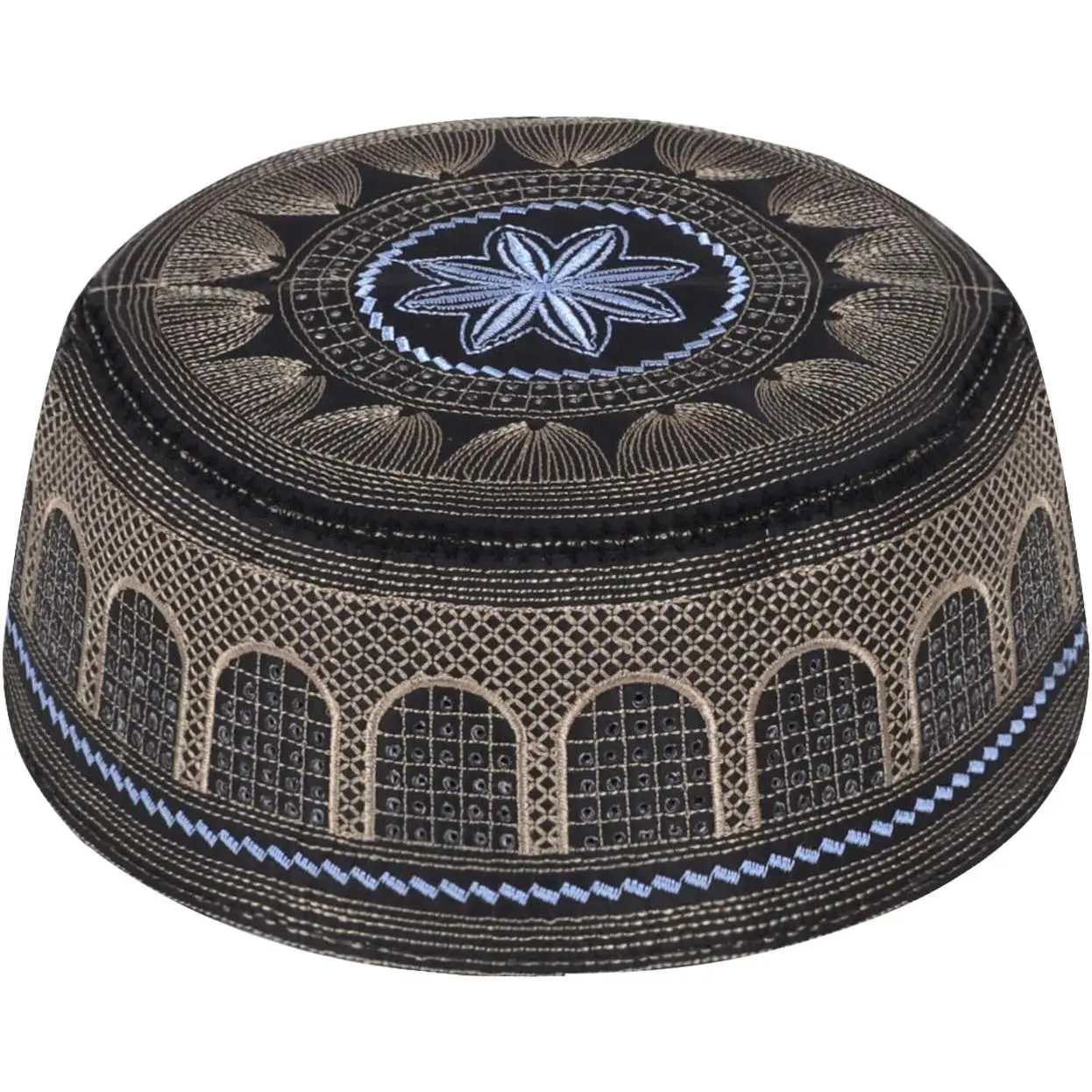 Men's Muslim Prayer Kufi Hat Skull Cap Islam Praying Beanie Caps Topi Ramadan Eid Gift