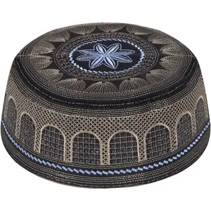 Men's Muslim Prayer Kufi Hat Skull Cap Islam Praying Beanie Caps Topi Ramadan Eid Gift