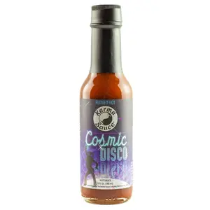 Cosmic Disco by Karma Sauce, Medium-Heat Hot Sauce With Flavors of Ghost Pepper, Jalapenos & Garlic, Made With All Natural Ingredients, 5 fl oz Bottle (1-Pack), chili