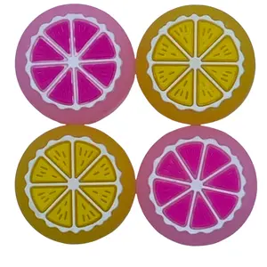 JenDore Pink Yellow Fruit 4Pcs Silicone Thumb Grip Caps for Nintendo Switch / NS Lite