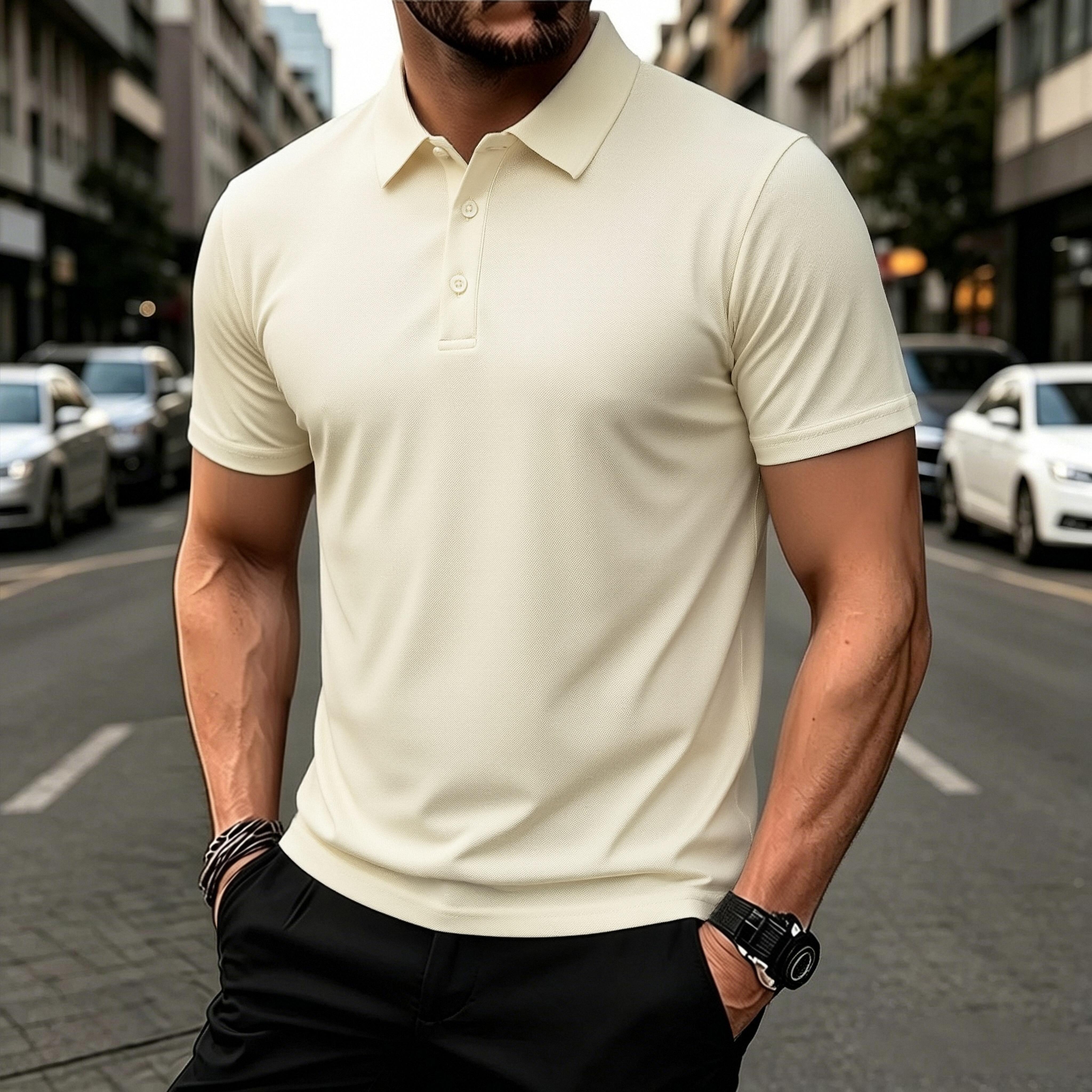 5-Pack Men’s Quick-Dry Polo Shirts – Short-Sleeve Collared Golf Tees, Breathable Casual Tops for Fishing & Cycling