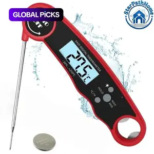 Digital Meat Thermometer with Bottle Opener, Waterproof Magnetic, Instant Read, Folding Stainless Steel Probe for BBQ Grill Smoker, Steak Pork Cooking Tools #GLOBAL PICKS