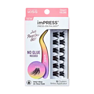 imPRESS Falsies Self Adhesive Eyelashes, 12 Lash Clusters + Applicator - Elegant