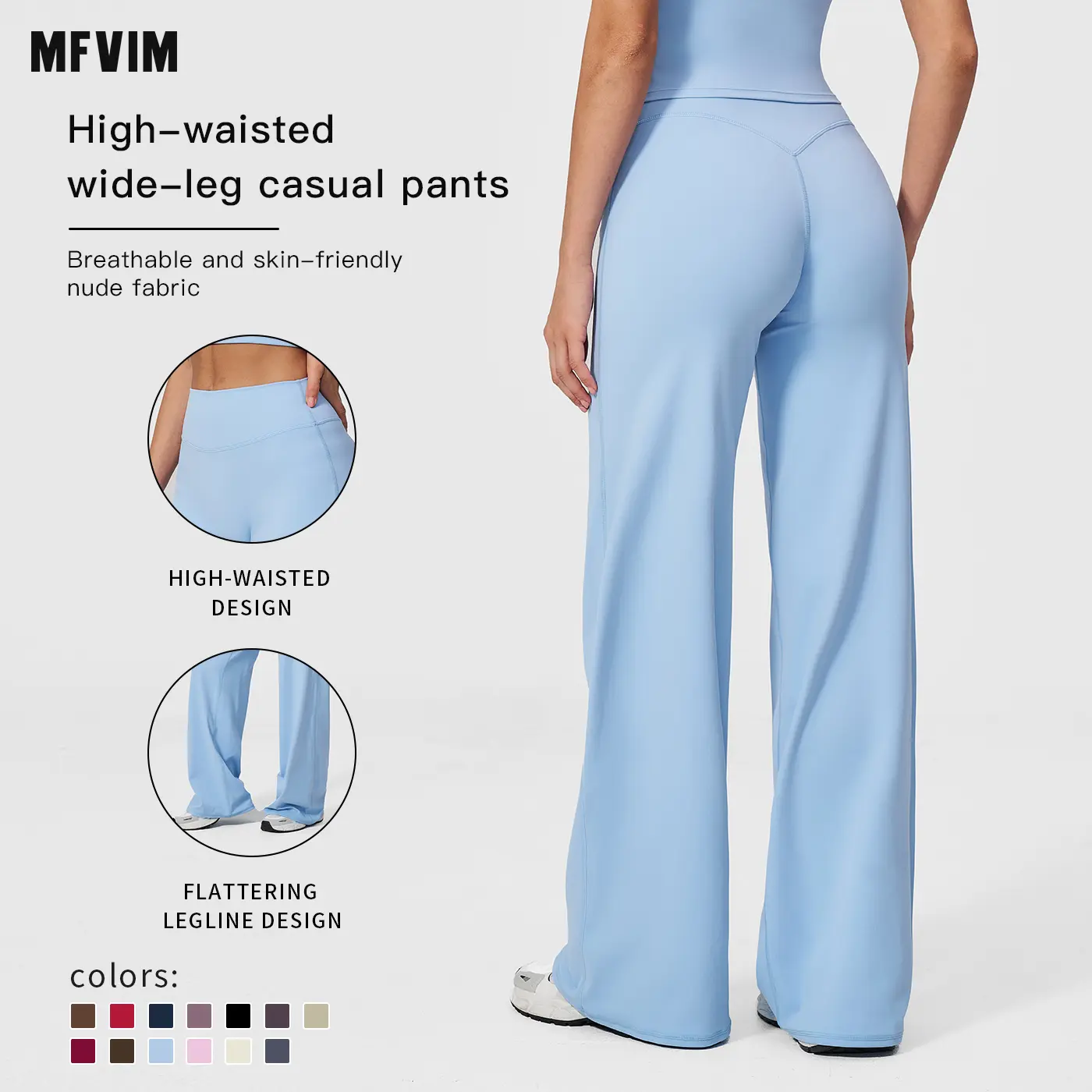 MFVIM Women’s New High-Waist Micro Flare Fitness Pants — V Waist Butt-Lifting Design, Seamless, Highly Stretchy, Non-See-Through Yoga Athletic Long Pants