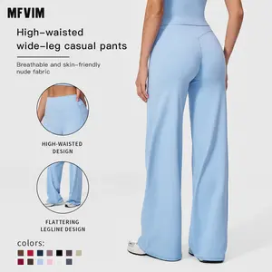 MFVIM Women’s New High-Waist Micro Flare Fitness Pants — V Waist Butt-Lifting Design, Seamless, Highly Stretchy, Non-See-Through Yoga Athletic Long Pants