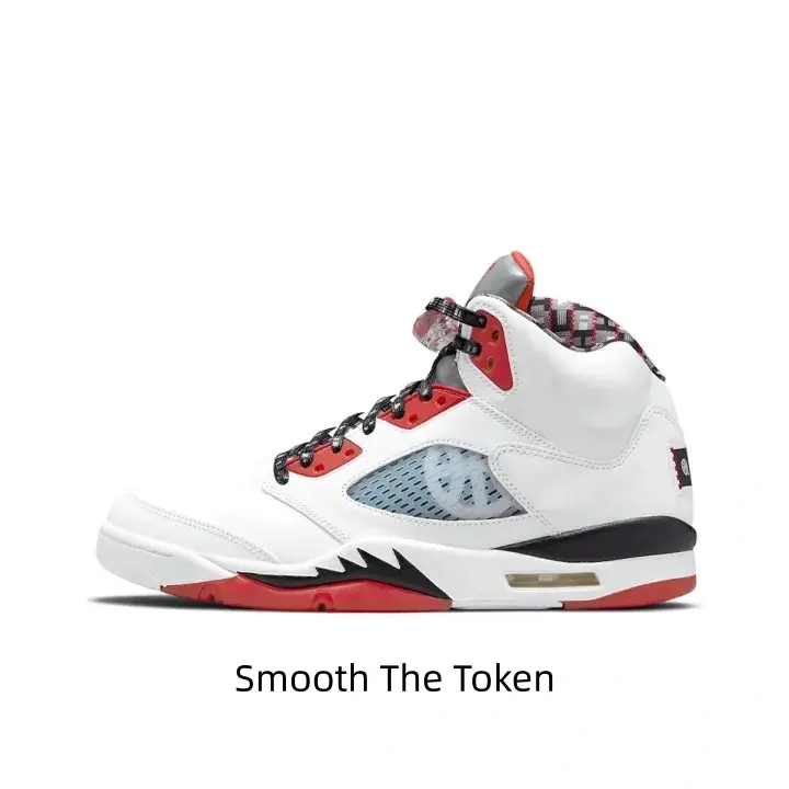 Clean white black red three-tone leather high top basketball sneakers printed inner lining mesh side panel red speckle rubber anti slip outsole men women vintage collab street sports walking fashion shoes