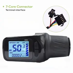 S886 Sm7pin Half Handle Electric Bike Controller, Waterproof Color Display, Compatible Only with Uart 2 Protocol, Durable Design