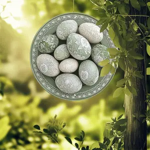 Vintage Easter Egg Metal Wall Art - Festive Spring Décor with Metallic Finish for Springtime Decor
