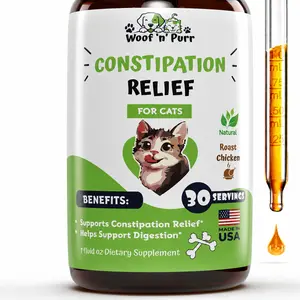 Woof 'n' Purr Constipation Relief for Cats – Cat Digestive Support for Regularity, Digestion & Gut Health, 30 Servings
