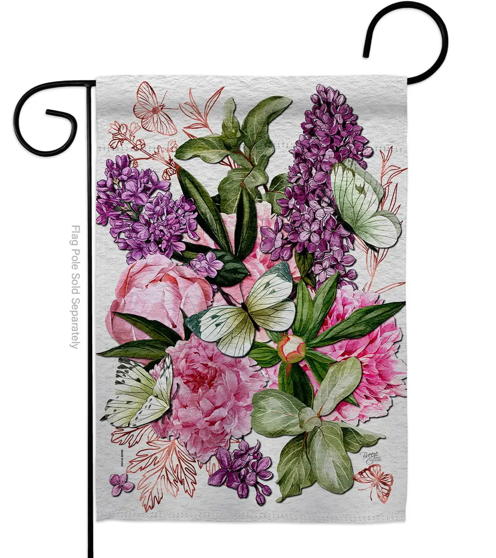 Breeze Decor G120251-BO 13 x 18.5 in. Pink Bouquet Floral Garden Flag with Double-Sided Decorative Vertical Flags