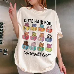 Cute Hair Foil Connoisseur Tee - Cosmetology T-Shirt Hairdresser Branding Hairstylist Gift