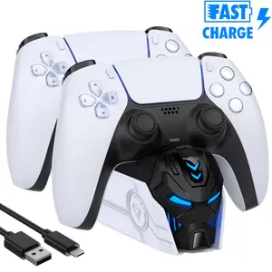 For PS5 Controller Charger Station for PlayStation 5 Dualsense Controllers with LED Light Dual Stand Charger Dock, for PS5 Controller Charging Station Accessories