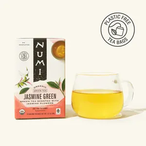 Numi Jasmine Green Tea - Organic Green Tea Scented with Jasmine Flowers - Plastic Free Tea Bags - Medium Caffeine