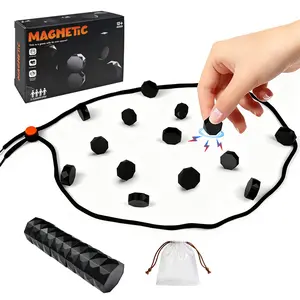 Magnetic Strategy Game Set with 20 Pieces & Rope – Portable Multiplayer Magnet Game, Fun Puzzle for Kids & Adults, Family Party Travel Game, Ideal Gift