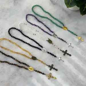 Handcrafted Natural Stone Catholic Rosary - Medium Size