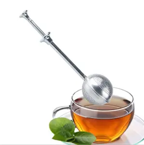 TIKA Stainless Steel Tea Ball Infuser for Loose Tea, Large Capacity Tea Strainer with Long Handle Push Rod