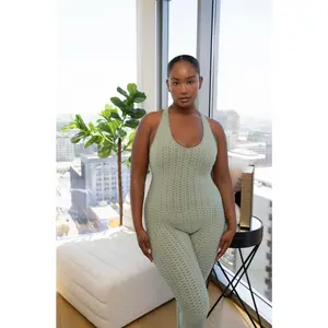 Ribbed Mint Green Jumpsuit