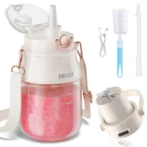 [LIVE-J]PRASKY Portable Blender 27oz USB-C Rechargeable BPA-Free Dishwasher Safe for Gym Travel Kitchen Personal Smoothie Maker with 70W Power 1500mAh Battery Capacity