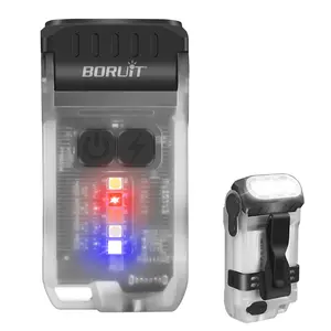 BORUIT High Lumens LED Rechargeable Flashlight, 1200LM USB-C EDC Torch with Clip, Magnet, Multi-Modes, Side Light, Lightweight IP67 Waterproof Aluminum Alloy Multifunctional Torch for Camping, Emergency Use, High Lumens Flashlight, Led Rechargeable Flashl