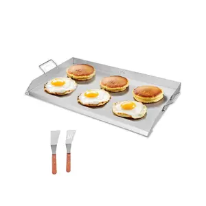 fathersdaygift VEVOR Stainless Steel Griddle, 36x22 inch Universal Flat Top Rectangular Plate, Gas Grill Griddle for BBQ Grill, Teppanyaki, Portable Family Cookware with Handle, for Camping Tailgating Party