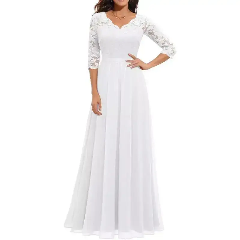 Women's Formal Dress Mother of The Bride Dress 3/4 Sleeve Wedding Guest Dress Maxi Evening Gown Women's Formal Dress Mother of The Bride Dress 3/4 Sleeve Wedding Guest Dress Maxi Evening Gown