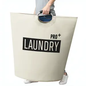 PRO+ 39.63Gal Large Laundry Basket with Handle Foldable Circular Design for Family Bedrooms Bathrooms Dormitories and Laundry Rooms Large Waterproof Foldable Laundry Basket