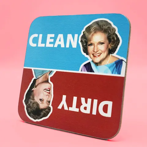 Golden Girls Clean Dirty Dishwasher Magnet, Funny Clean Dirty Dishwasher Magnet, Housewarming Gift, House Gift Idea Betty White Rose Blanche, Dorothy Sophia Golden Girls, Golden Gifts Fan Gift Ideas, Funny Blanche Dirty Rose Clean Dishwasher Magnet