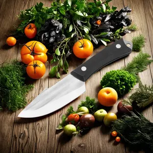 Sharp Stainless Steel Fixed Blade Knife Ergonomic Grip for Outdoor Survival & Kitchen Use Portable Folding