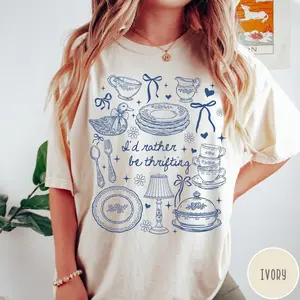 [Sale off up to 50%] Vintage Thrifting Comfort Colors® T-Shirt, Grandmacore Kitchen Shirt, Antique Lover Tshirt, Cottagecore Goose Tee, Trendy Thrifter Gift, Graphic Streetwear T-shirt