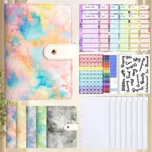 Budget Envelope Set with Zipper, Jasper Grain Creative Notebook, Student Multi-Purpose Budget Planner, Organize Finances Easily