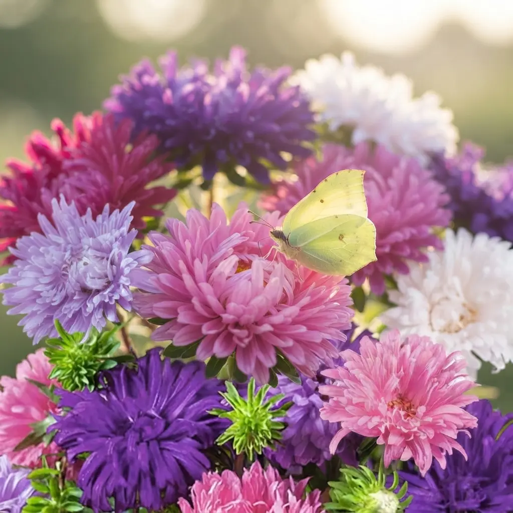Premium pastel mixed asters seeds, 2000 seeds, easy to plant, suitable for indoor and outdoor gardens, balcony pots, country gardens and urban landscaping, low-maintenance, hardy perennial wildflower seeds, suitable for DIY plant lovers