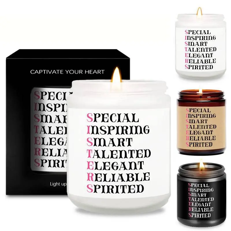 Sister Themed Scented Candle, 1 Count Special Inspiring Lavender Scented Candle, Sweet Funny Gift Idea for Best Sister Ever, Home Bedroom Decor
