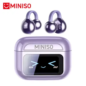 MINISO MS201 Translation Headphones, Support 134 Languages ​​Translation with APP, Clip-on Wireless Earphones, Color Touch Screen, Bluetooth 6.0, Suitable for Sports, Running and Work, HIFI Stereo Earbuds