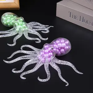 Octopus Squishy Stress Relief Toy, Educational Fidget Toy, Pearl Bead Squeeze Squishy, Fun and Relaxing Sensory Play