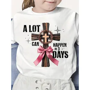 A LOT CAN HAPPEN IN 3 DAYS" Christian Easter Youth T-Shirt - Funny & Humorous Graphic Tee for Boys & Girls, Soft Cotton, Short Sleeve, Loose Fit, Year-Round Wear